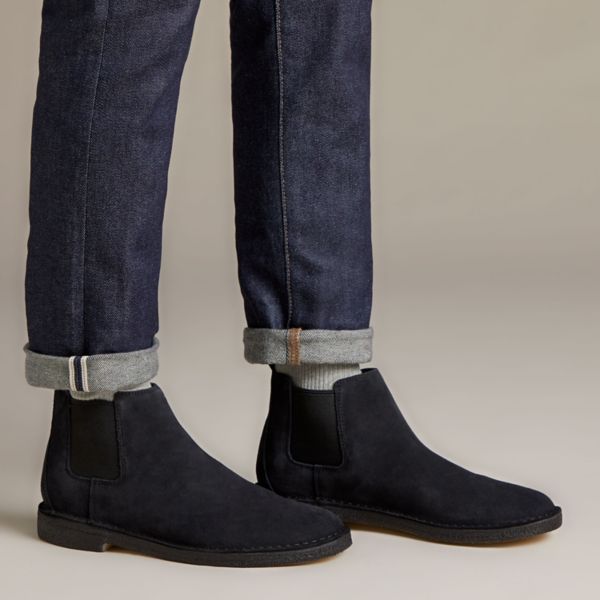 Clarks Mens Desert Chelsea Chelsea Boots Black | UK-6152470